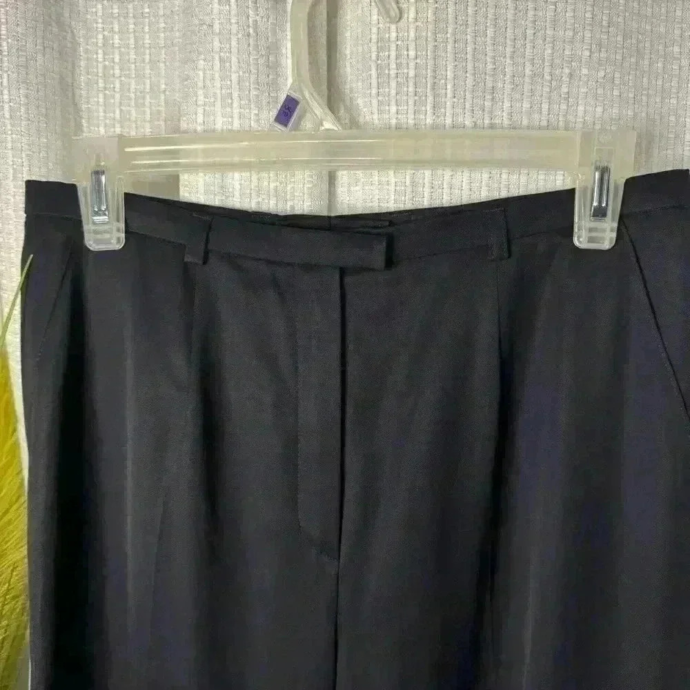 RARE Escada ELEMENTS Women’s Black PURE NEW Wool Wide Leg Pants | DE 38 or US 8 - Picture 2 of 13